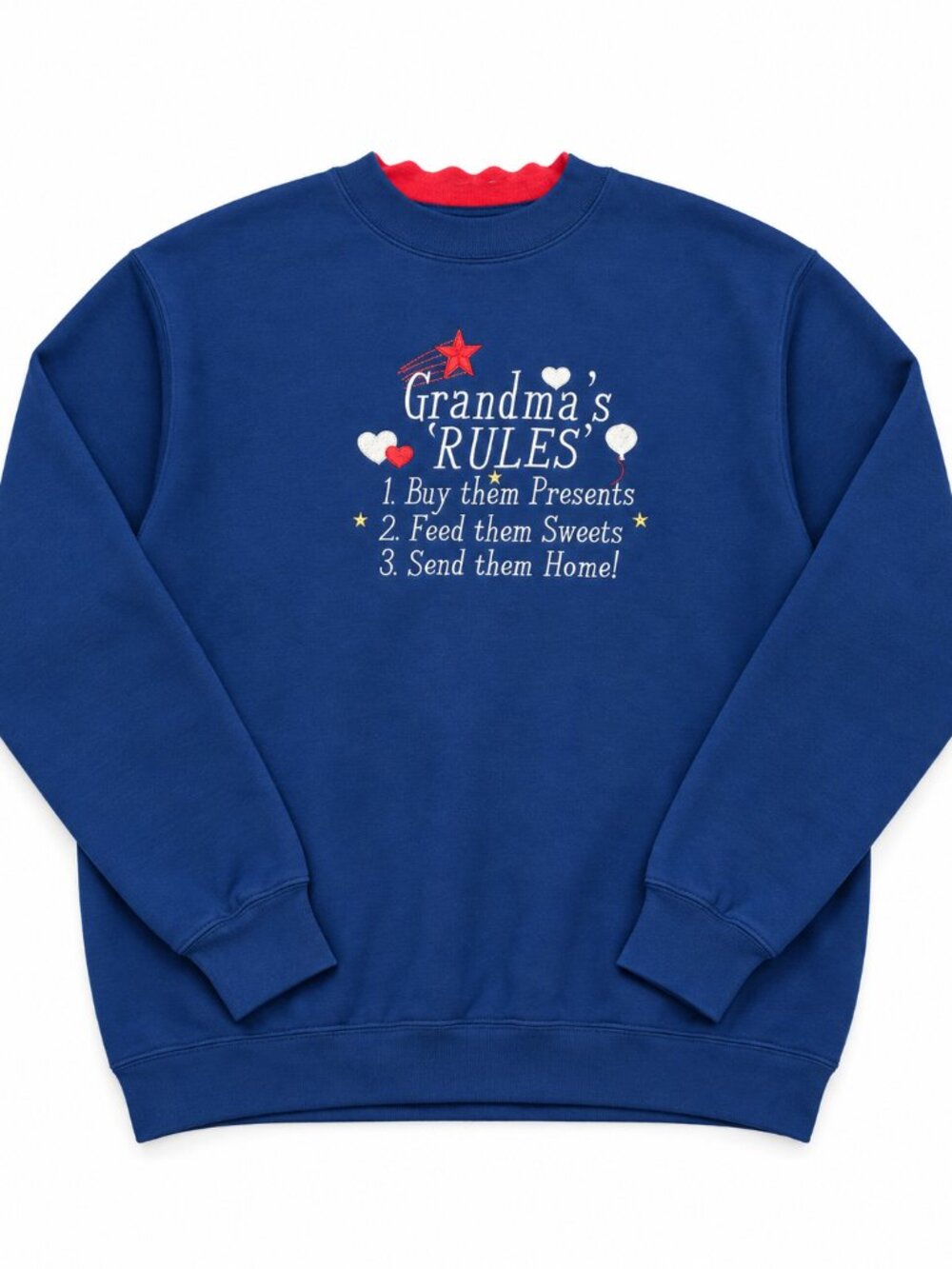 Blue Grandma’s Rules Graphic Crewneck